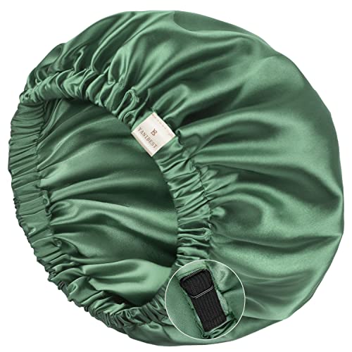 YANIBEST Silk Bonnet Satin Bonnet for Sleeping Women and Men, Adjustable Double Layer Hair Bonnet for Curly Braids Hair