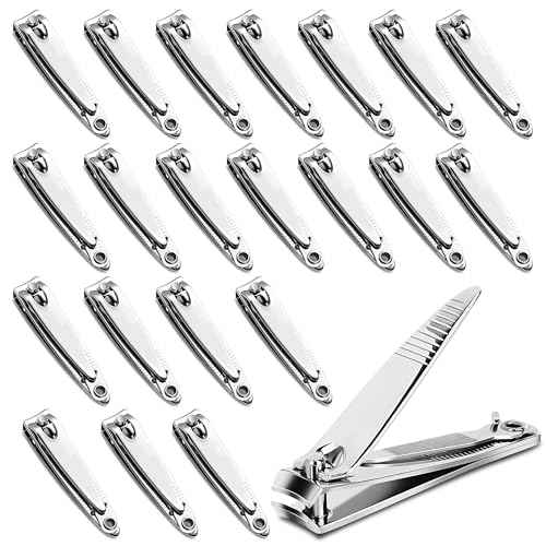 Bulk Nail Clippers with File - 50 Pack Multipack for Women & Men, Swing-Out Nail Cleaner, Mini Small Fingernail Clippers Attached Filer, Durable 2.36-Inch Clippers Bulk (50 Count)