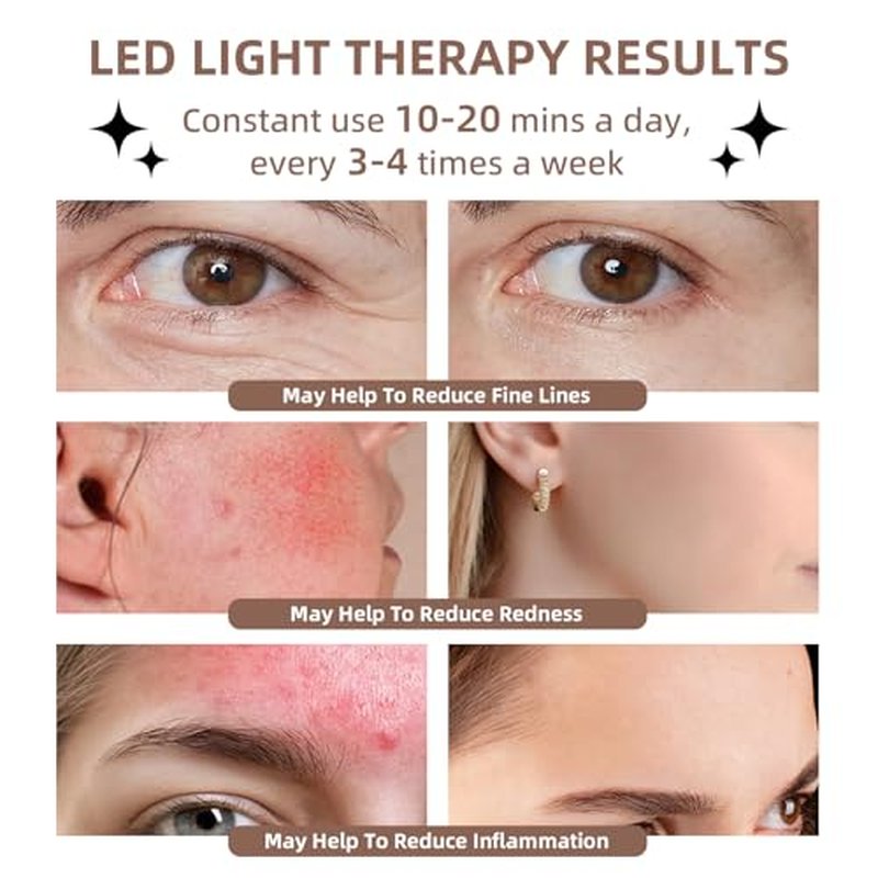 Multi Color LED Face Mask, Portable Red Light Therapy Mask, Home and Travel Skin Care