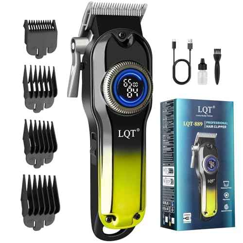 LQT¢ç Hair Clippers for Men Professional, Body Hair Trimmer & Cordless Grooming Set with LED Display Zero Gap Clippers,Fade Haircut Kit, Electric Hair Cut Machines- Ideal Gifts for Men (Gold)