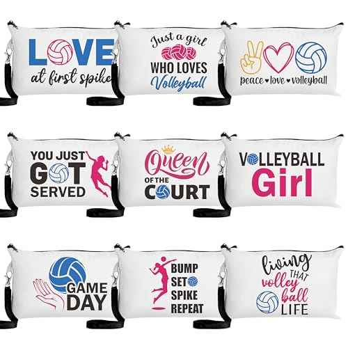 R HORSE 9Pcs Sport Makeup Bag Gifts for Women Girls, Ladies Sport Cosmetic Bags Sport Accessories Canvas Toiletry Bag Makeup Pouch Organizer Women Player Gift for Mother¡¯s Day Birthday