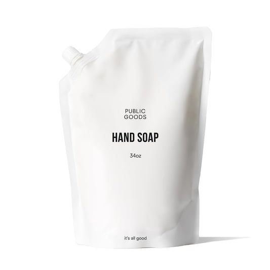 Public Goods Hand Soap | Cleansing Soap for Kitchen & Bathroom | Made with Natural Essential Oils | Paraben & Sulfate Free | Vegan Friendly | Made in Canada | 12 Fl Oz Bottle with Dispenser Pump