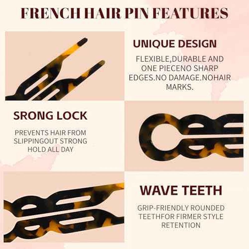 Lialys hair clip, elegant women's hair clip, suitable for all hairstyles French hair clips (3PCS)
