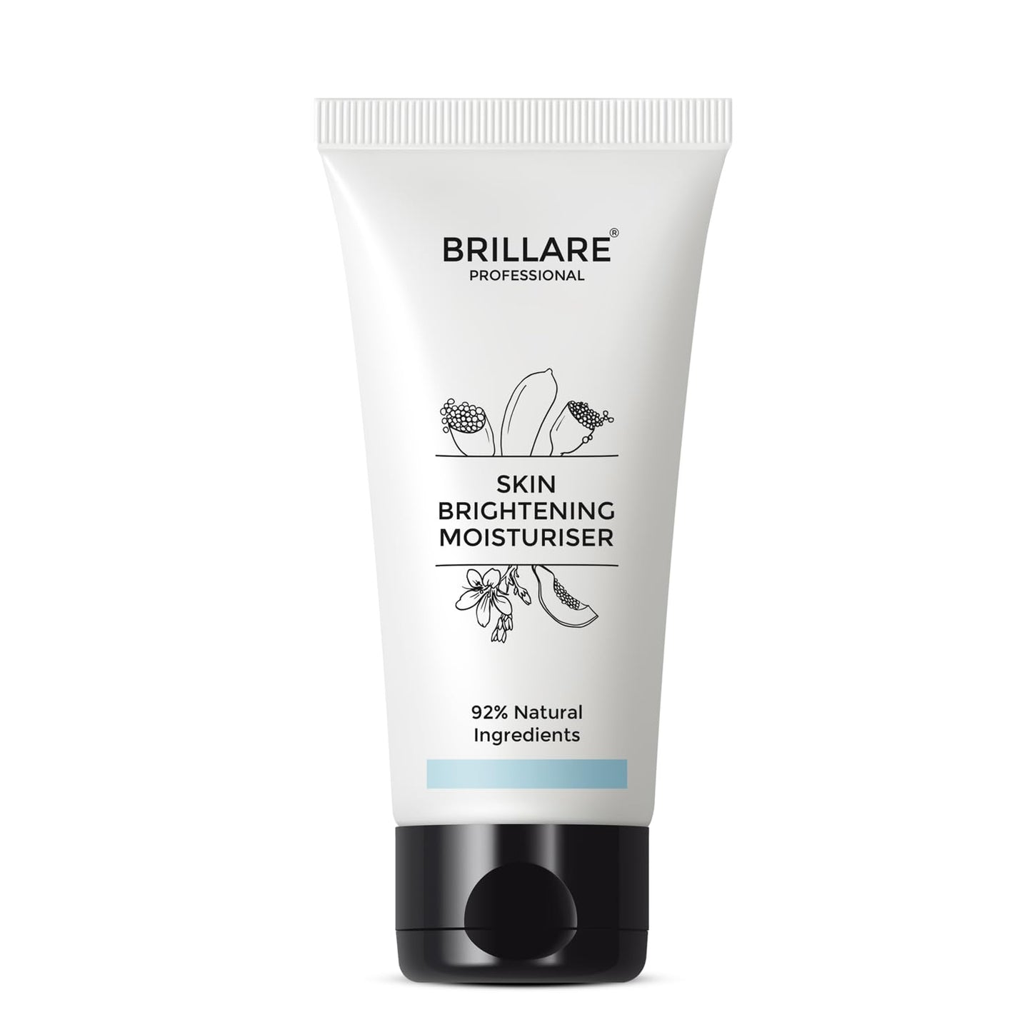 BRILLARE Professional Natural Moisturiser with Lime Caviar and Papaya, Supports Even Skin Tone and Healthy Radiance, 50ml