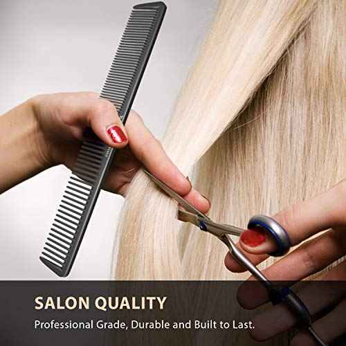 Hair Cutting Comb (2 Pack) - Professional 8.75¡± Black Carbon Fiber Anti Static Chemical And Heat Resistant Hair Combs For All Hair Types For Men And Women - By Bardeau Essentials