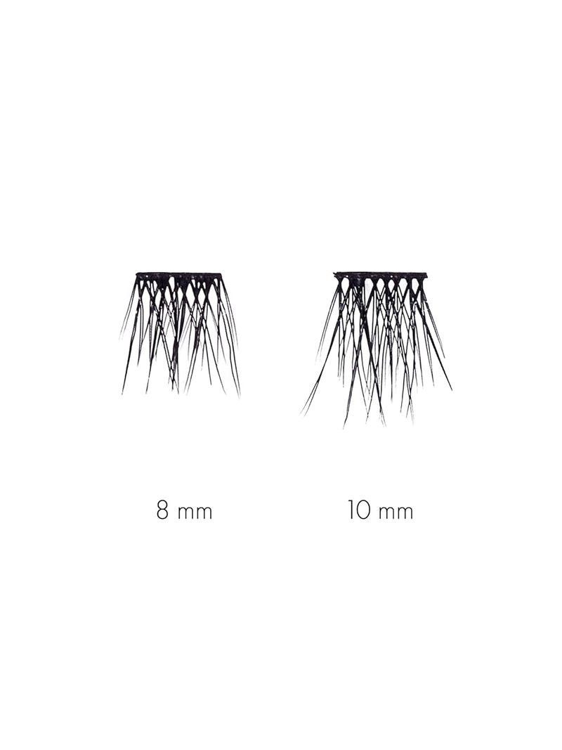 3D Cluster Duo False Eyelashes - 12 Lash Clusters in 8mm & 10mm | Easy Application, Vegan & Cruelty-Free
