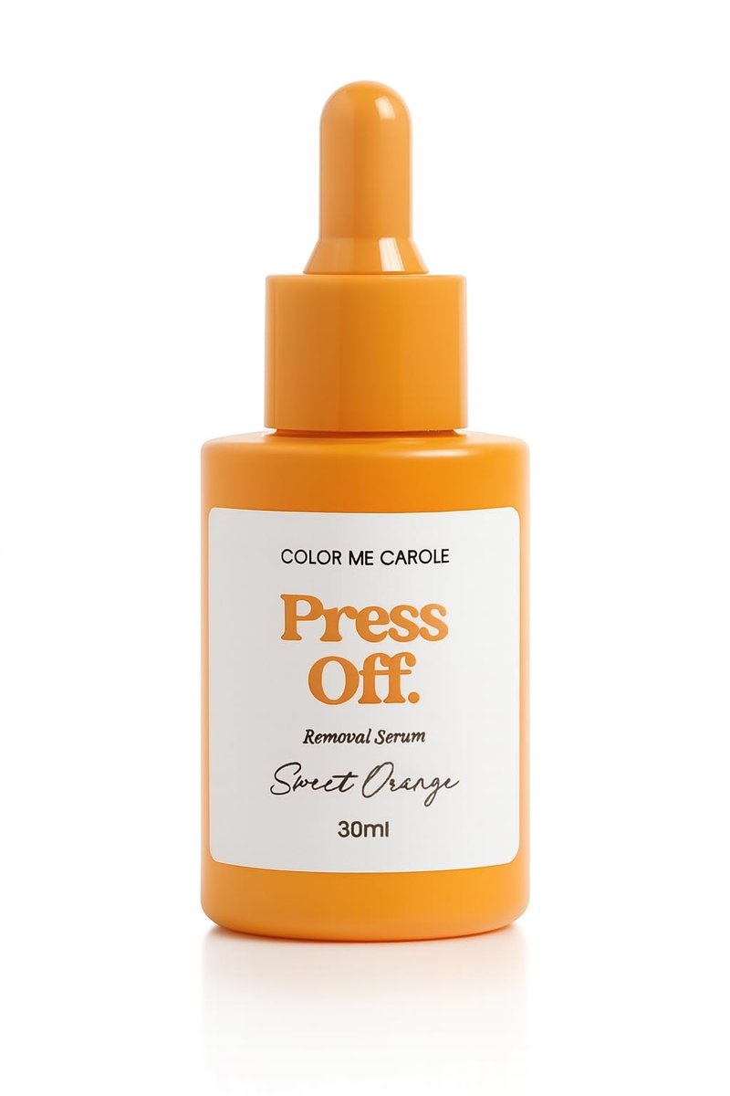 Press Off Nail Removal Serum – 30ml / 1oz Dropper Bottle | Gentle Press On Nail Glue Remover | No Acetone, Fast & Easy Removal | Color Me Carole (30mL, Sweet Orange)