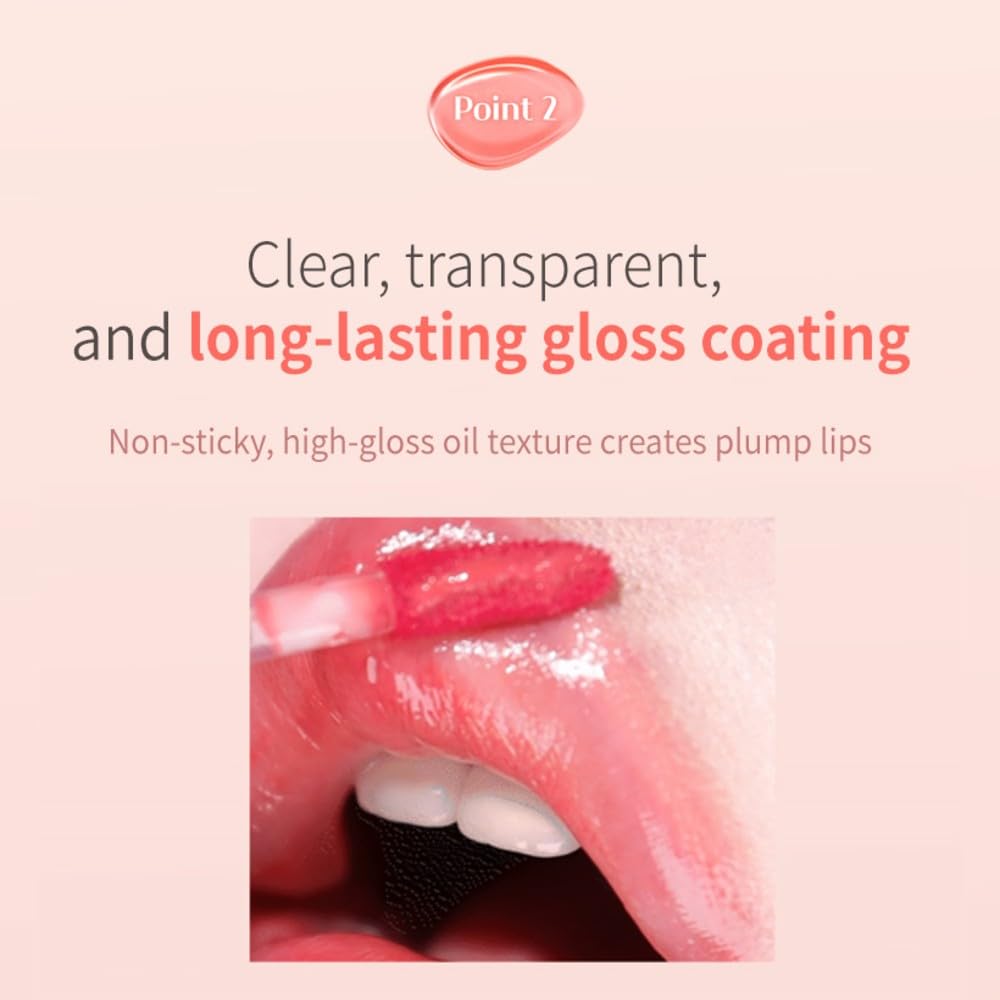 MQNY (MACQUEEN NEWYORK Dewy Water Glow Lip Tint - #03 Peach Dew, Glass-like Mirror Shine Hydrating Lip Stain, Long-Lasting & Non-Sticky Pink Tone Water Tint, 0.12 oz (3.5g)