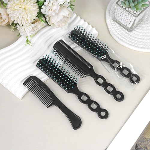 100 Pcs Hair Brush and Comb Set in Bulk for Homeless Individually Wrapped, Bulk Comb Brush Hairbrush for Women Kids Hotel Homeless Charity (Bright Color)