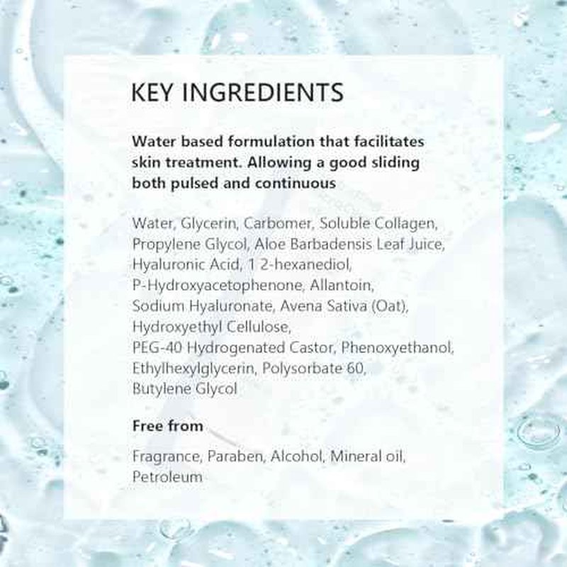 Hydrating Microcurrent Conductive Gel, Fragrance-Free, Paraben-Free, Gel Primer with Hyaluronic Acid, Non-irritating, Moisturizing Gel for RF, 300g Tube, Clear