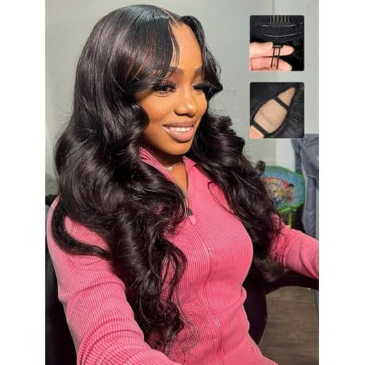 V Part Wig Human Hair Body Wave Upgrade Glueless Wigs Human Hair U part Vpart Human Hair Wig Beginner Friendly Real Hair wigs for Women 180% Density 18 Inch