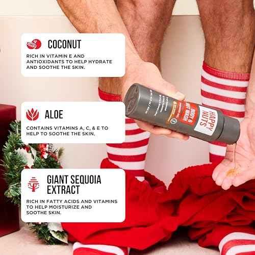 HAPPY NUTS Big Wood Body and Nut Wash - Moisturizing Men's Shower Gel, Natural Bodywash with Deep Cleanse for Sensitive Skin - Men's Soap (2 Pack, Big Wood)