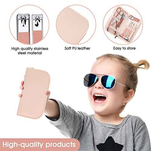 Nail Clippers and Beauty Tool Portable Set Manicure Set 12 in 1, with Pink Leather Bag, Suitable for Home, Workplace, Outdoor Travel, Gift Giving, Salon