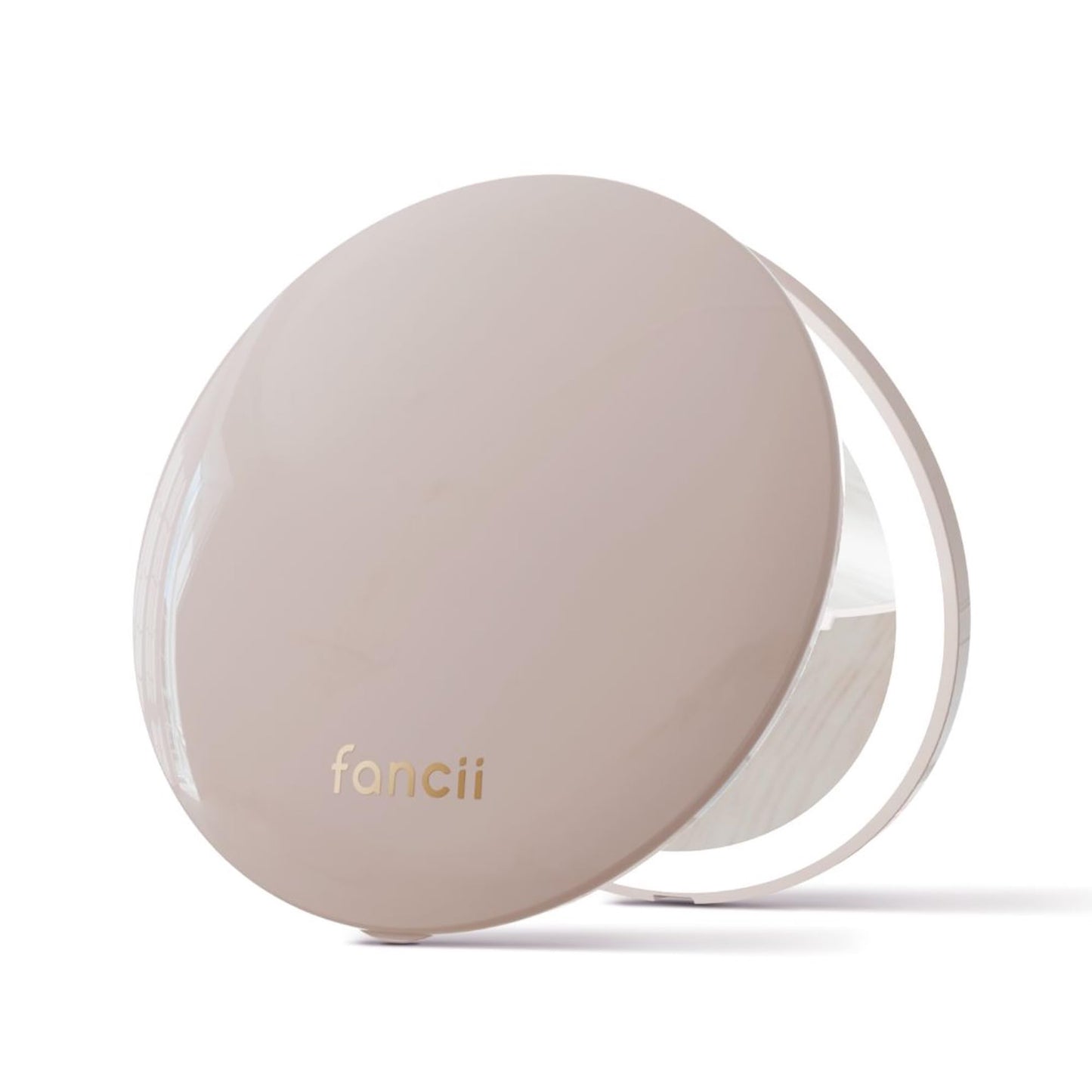 Fancii Mini Taylor Compact Magnifying Mirror with LED Light, 10x/1x, Rechargeable, 3 Light Settings, Dimmable - Small Lighted Travel Handheld Mirror for Pocket, Handbag, Purse, 2-Sided (Desert Sands)