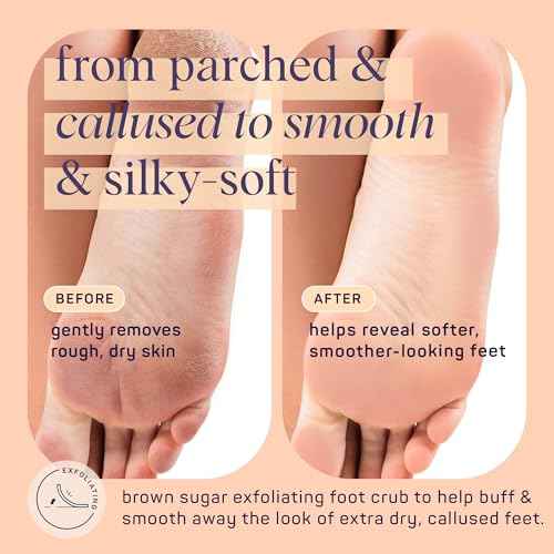 SpaLife Beauty Brown Sugar Foot Scrub ? Exfoliating Foot Treatment for Dryness & Roughness ? Sugar Scrub for Feet ? Made with Shea Butter & Sweet Almond Oil to Soften & Smooth Skin