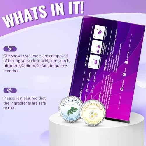 TranquilBliss Shower Steamers, Shower Bombs with Natural Fragrance, Self Care& Relaxation, Mother's Day, Christmas Birthday for Women and Mom, Individually Packaged, Purple Set 2 Packs£¨12 Tablets£©