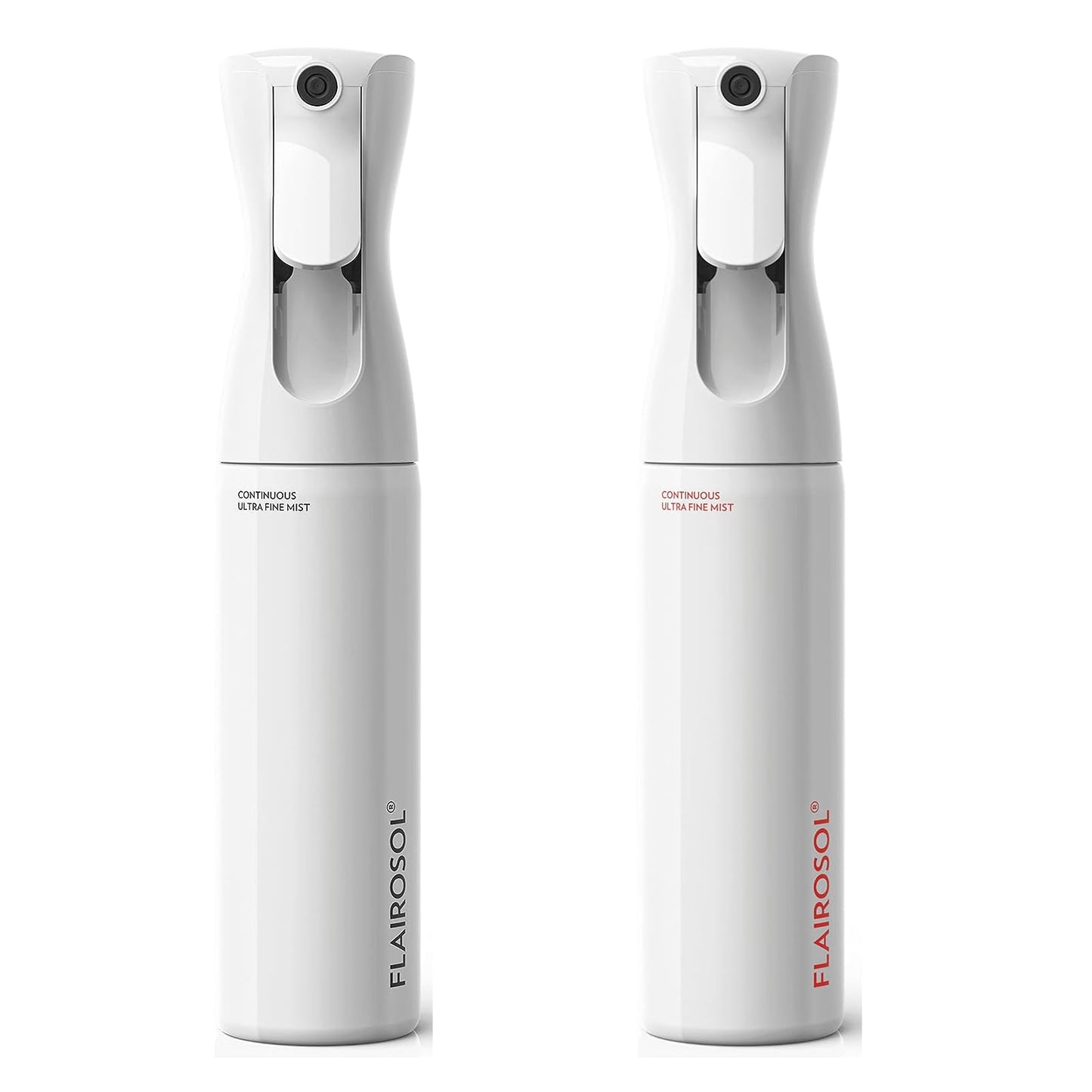 FLAIROSOL, The Original, 2 Pack Spray Bottle, Continuous Mister for Hair and Beauty, Home care and 1,001 uses, 10 oz, White Bottle