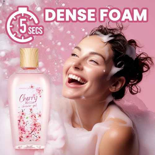 Green Canyon Spa Gift Baskets for Women Cherry Blossom Bath and Body Work Gift Set with Bubble Bath,Body Lotion Spa Gifts for Women Mothers Day Gifts for Mom