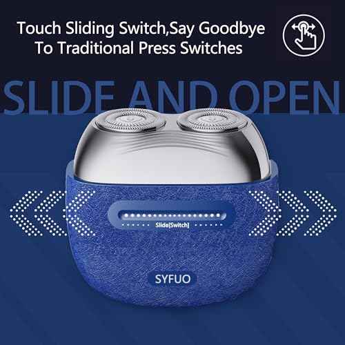 Mini Electric Shavers for Men, Portable Electric Razor with IPX7 Waterproof, Wet and Dry Shaving, USB-C Rechargeable Beard Shaver for Travel, Home, Blue