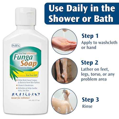 PediFix FungaSoap Tea Tree Cleansing Wash ? Antifungal Body Wash & Foot Soap ? All-Natural Tea Tree Oil Cleanser for Athlete¡¯s Foot, Ringworm, Jock Itch, Body Odor & Fungus - 6 fl. oz