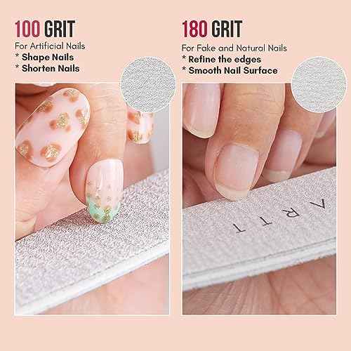 Makartt Nail File: 100/180 Grit Emery Boards for Nails, 10 Pcs Zebra Doubled Sides Coarse Fingernail Filer for Acrylic and Extension Gel Removal Manicure Kit Salon Home Use