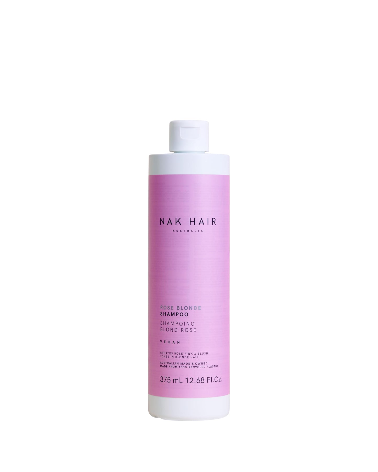 NAK Rose Blonde Shampoo 375ml - Designed to infuse rose pink and blush tones in blonde hair