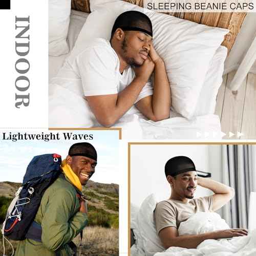 Ramede 20 Pcs Stocking Wave Cap for Men Adult Stretchy Nylon Skull Wave Lightweight Beanie Caps Waves for Man Women