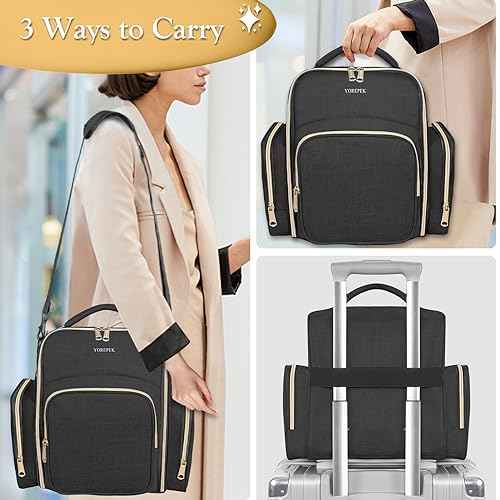 YOREPEK Nail Polish Organizer Holds Up to 72 Bottles (15ml-0.5 fl.oz) Nail Polish Carrying Case with 3 Removable Pouches and 4 Zippered Pockets for Manicure Tools, Supplies, Nail Lamp, Gift for Women