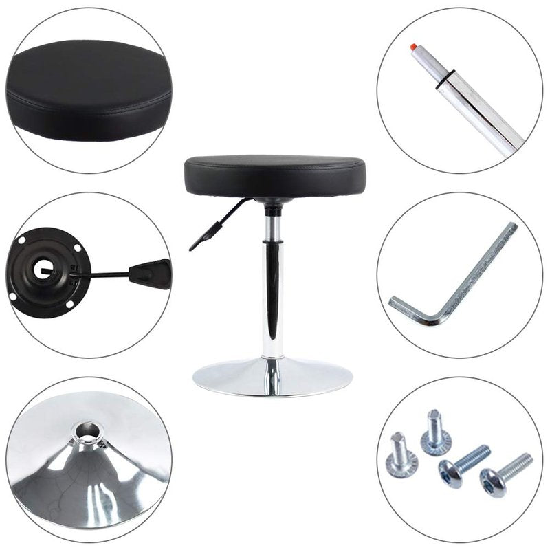 FURWOO Black Short Shop Stool - Height Adjustable Swivel Chair Stool for Office,SPA,Salon,Manicure and Tattoo Stations Small