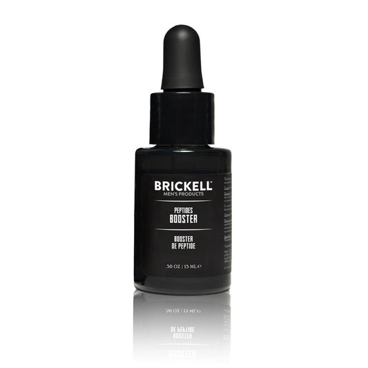 Brickell Men’s Protein Peptides Booster Serum for Men, Protein Peptides Booster for Face to Firm & Restore Skin, Boost Collagen Production & Fight Aging, Hyaluronic Acid & Glycerin, Unscented, 0.5oz