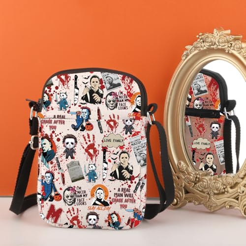 TSOTMO Horror Movie Horror Characters A Real Man Will Chase After You Makeup Bag Funny Halloween Scary Halloween Movie Gift (A Real Man CR)