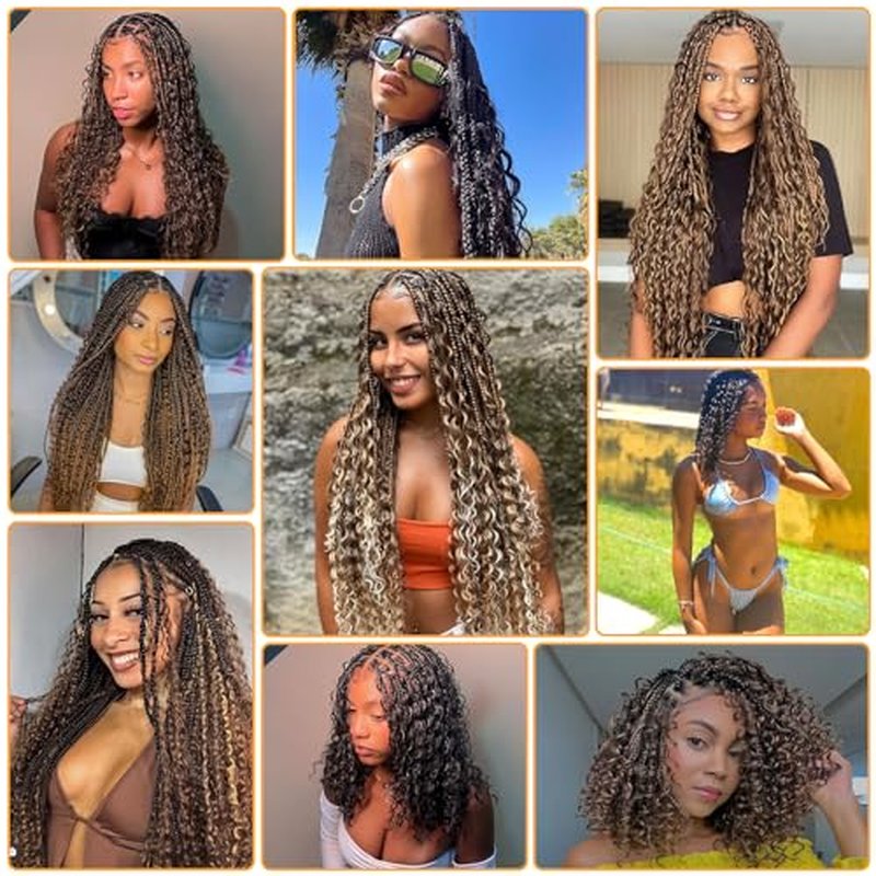Human Braiding Hair Water Wave Bulk Human Hair For Braiding No Weft Wet And Wavy Human Hair Braiding Hair Extensions For Boho Braids 2 Bundles Human Hair Per Pack 100g (18inch, 4/27#)