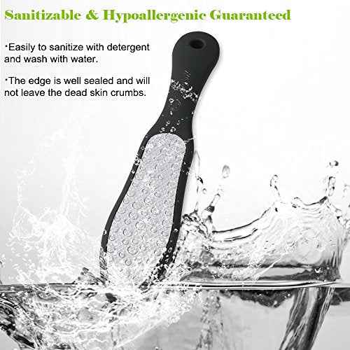 BEZOX Foot File (1 PCS), Double Sided Foot Scraper Callus Remover, Foot Rasp for Cracked Heel and Foot Corn Removal, Stainless Steel Pedicure File W/Cloth Storage Bag