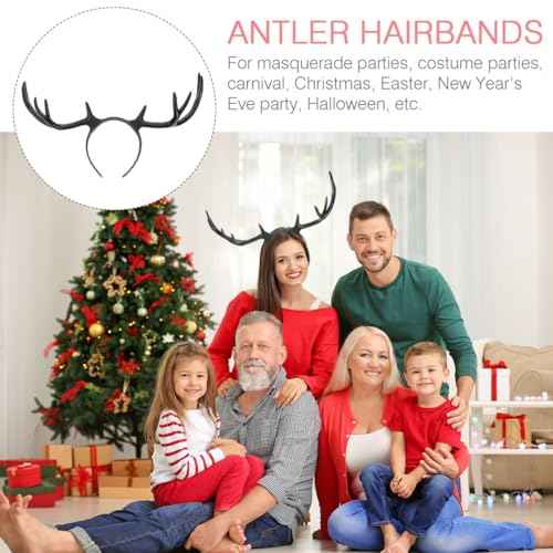 Reindeer Antlers Headband,Deer Antlers Headband,Women Hairbands, Horn Ear Long,Elk Hair Crown Hair Hoop Headpiece for Halloween Cosplay Party Birthday Christmas Costume