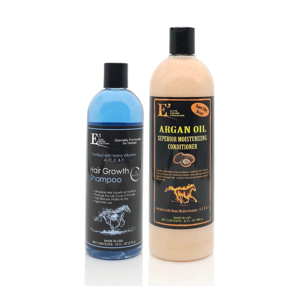 E3 Hair Growth Shampoo 16oz and E3 Argan Oil Conditioner 32oz