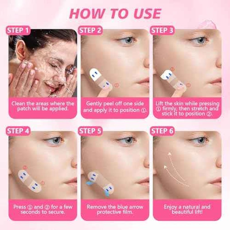 NBF Face Lift Tape Invisible, Face Tape Lifting Invisible, 140 PCS Neck & Face Lift Tapes and Bands with 9 Strings V-Shaped Instant Face Tapes for Lifting Sagging Skin Double Chin Eyes Wrinkles