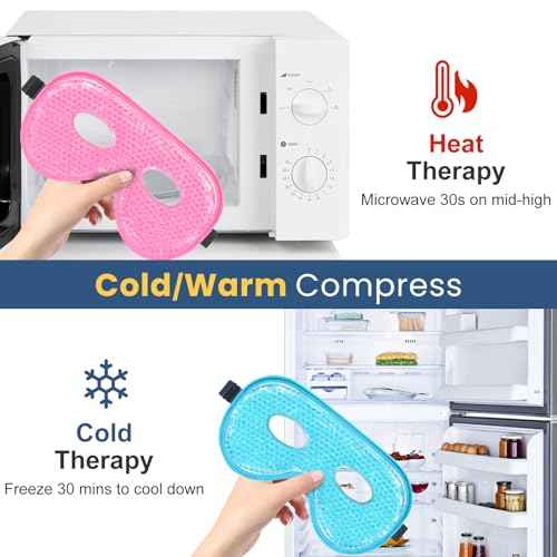 BeeVines Gel Eye Mask, 2 Pack XL Jumbo Size Cooling Ice Masks for Puffy Eyes for Men & Women, Cold & Warm Compress for Post Surgery, Puffiness, Allergies, Sinuses & Migraines Treatment