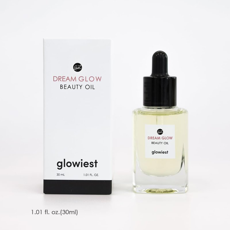glowiest DREAM GLOW BEAUTY OIL - Natural Facial Oil for All Skin Types - Clean Beauty, Camellia Japonica SeedOil, CastorOil - 30ml (1.01 fl. oz.)