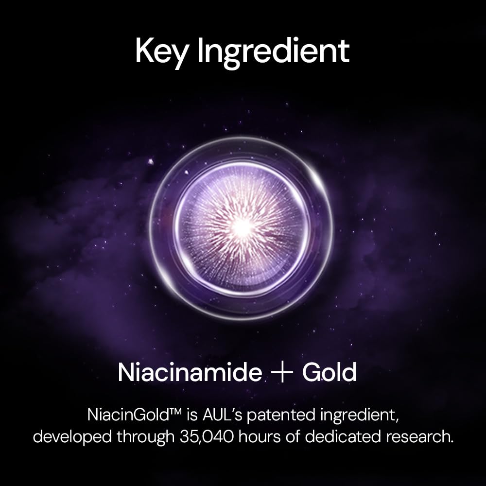 AUL NiacinGold Eye Cream 15g ㅣ Korean Skincare ㅣ Hydrating Lightweight Serum ㅣ Niacinamide + Gold Complex ㅣ Stainless Roll-On Applicator ㅣ Eye Puffiness & Elasticity Care