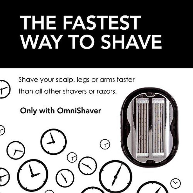 Premium Omnishaver Kit - The Fastest Way to Shave Head, Legs, Arms, Body | An Alternative to Disposable Shaving Razors Self Cleans & Strops During Use with Shave Butter & Replacement Cartridge - White