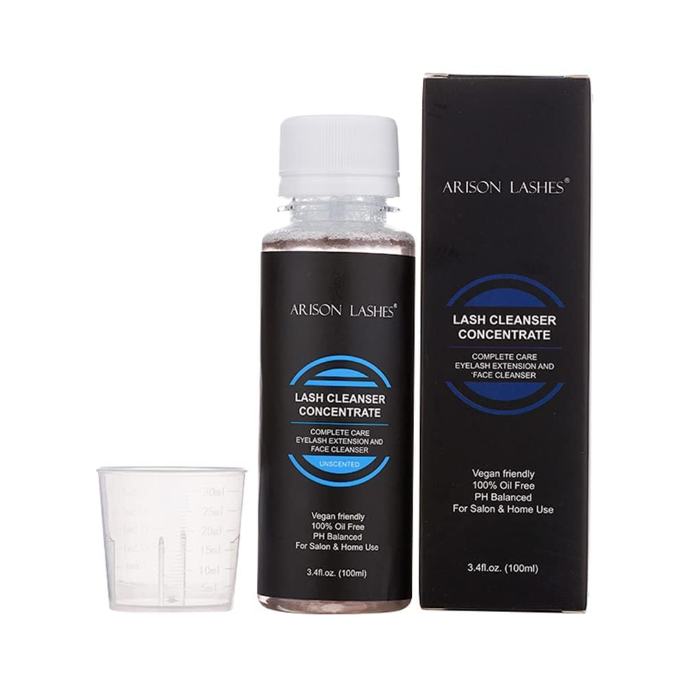 Lash Shampoo Concentrate - Foaming Eyelash Cleanser for Extensions | 100ml Makes 20 Bottles of 60ml (Unscented)