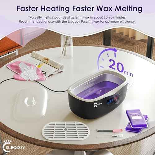 Paraffin Wax Machine for Hand and Feet - ELEGCOV Paraffin Wax Warmer with 8 Packs Lavender Bath Wax Refills Kit£¬Hand and Foot Moisturizing Care Kit, 4000ml Fast Meltdown Parafin Hot Wax Machine