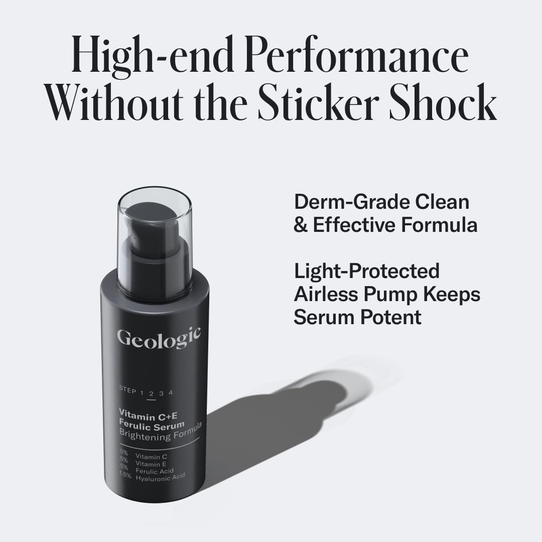 Geologie Vitamin C+E Ferulic Acid Face Serum - Brightening Anti-Aging Gel | 30 ML