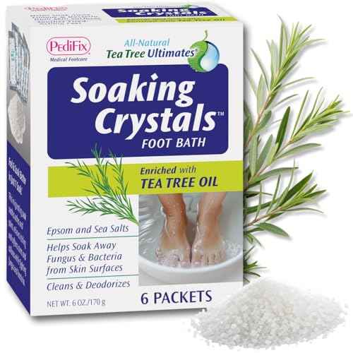 PediFix Soaking Crystals Foot Bath ? 6 Packets ? Therapeutic Foot Soak with Tea Tree Oil & Epsom Salt for Sore, Tired, Achy Feet