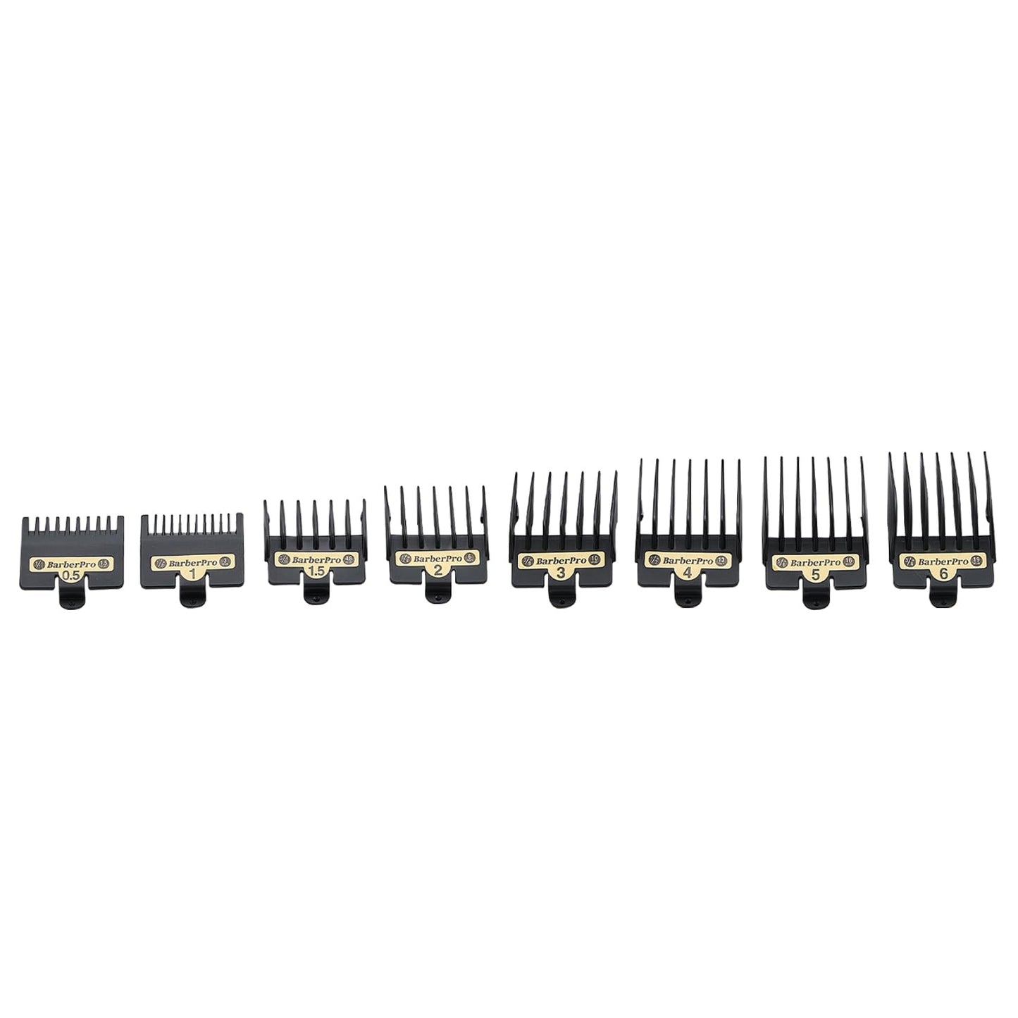 BaBylissPRO 8-Piece Clipper Guard Set | Replacement Guards for FX870, FX880, FX825, FX673 - Black