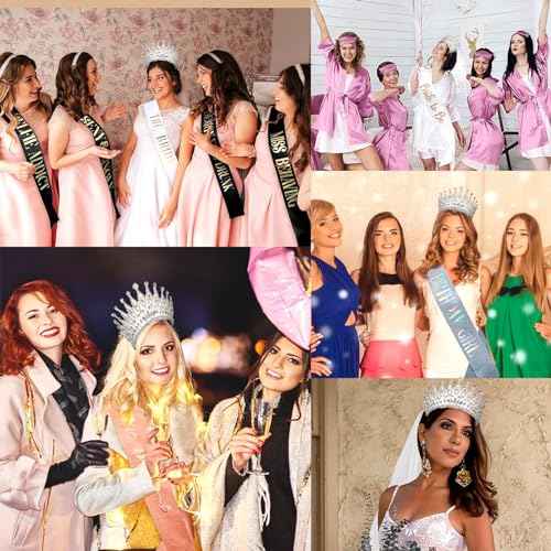 Silver Crystal Tiara Crowns Rhinestone Crown with Combs for Women and Girls Crystal Queen Headbands Princess Headpieces Wedding Hair Accessories Bride Rhinestone for Pageant Birthday Prom