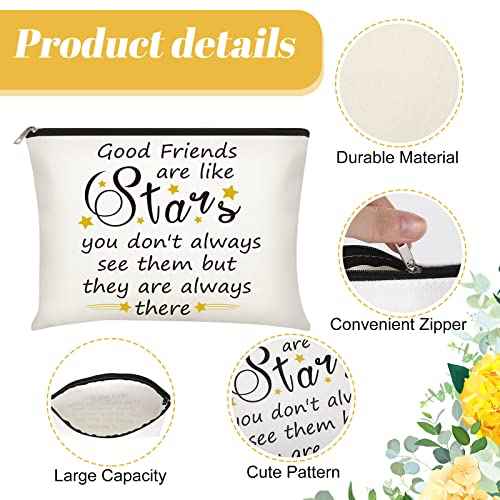 Xuniea 6 Pieces Friendship Gifts for Women Bulk Friendship Cosmetic Makeup Bag for Girl Travel Pouch Friend BFF Birthday Christmas Gifts(Star Pattern)