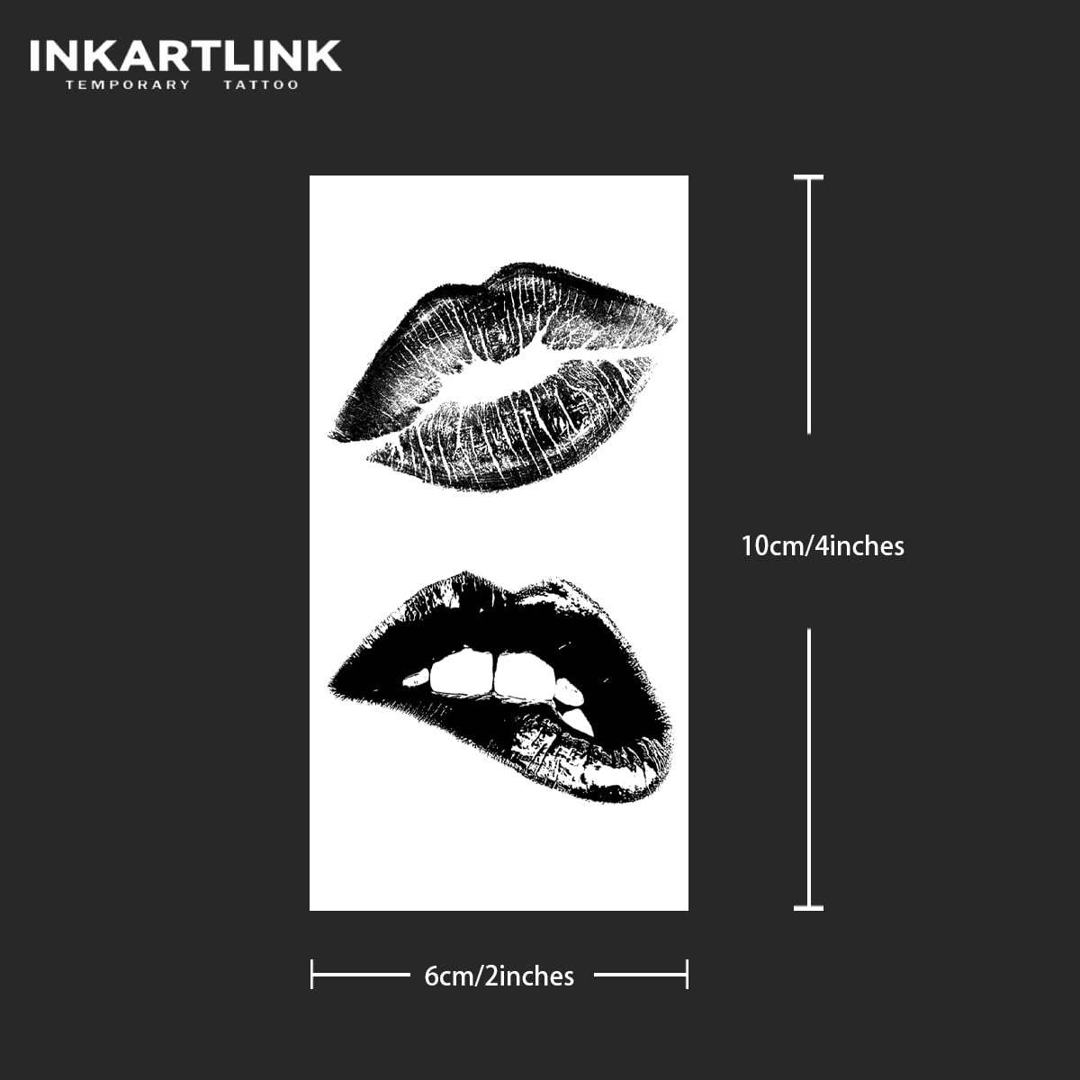 INKARTLINK 3 Sheets Lips Temporary Body Art, Realistic Matte Look