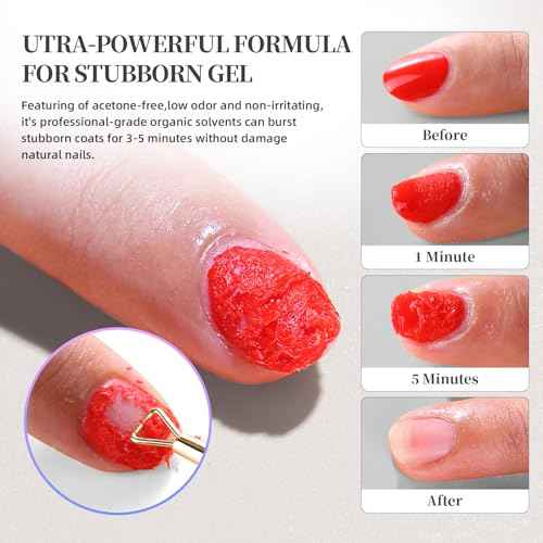 Gel Nail Polish Remover, Fast-Acting No Foil Remover for Gel Polish Removal in 2-5 Minutes, Acetone-Free Gel Remover for Nails, Gentle Low-Irritation, Home DIY Essential-15ml