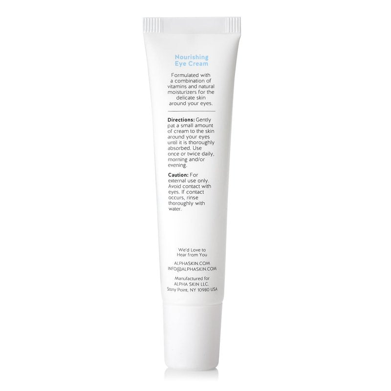 Alpha Skin Care Nourishing Eye Cream with Hyaluronic Acid | Anti-Aging Formula | Soothing Hydration | Reduces the Appearance of Lines & Wrinkles | For All Skin Types | 0.75 Oz
